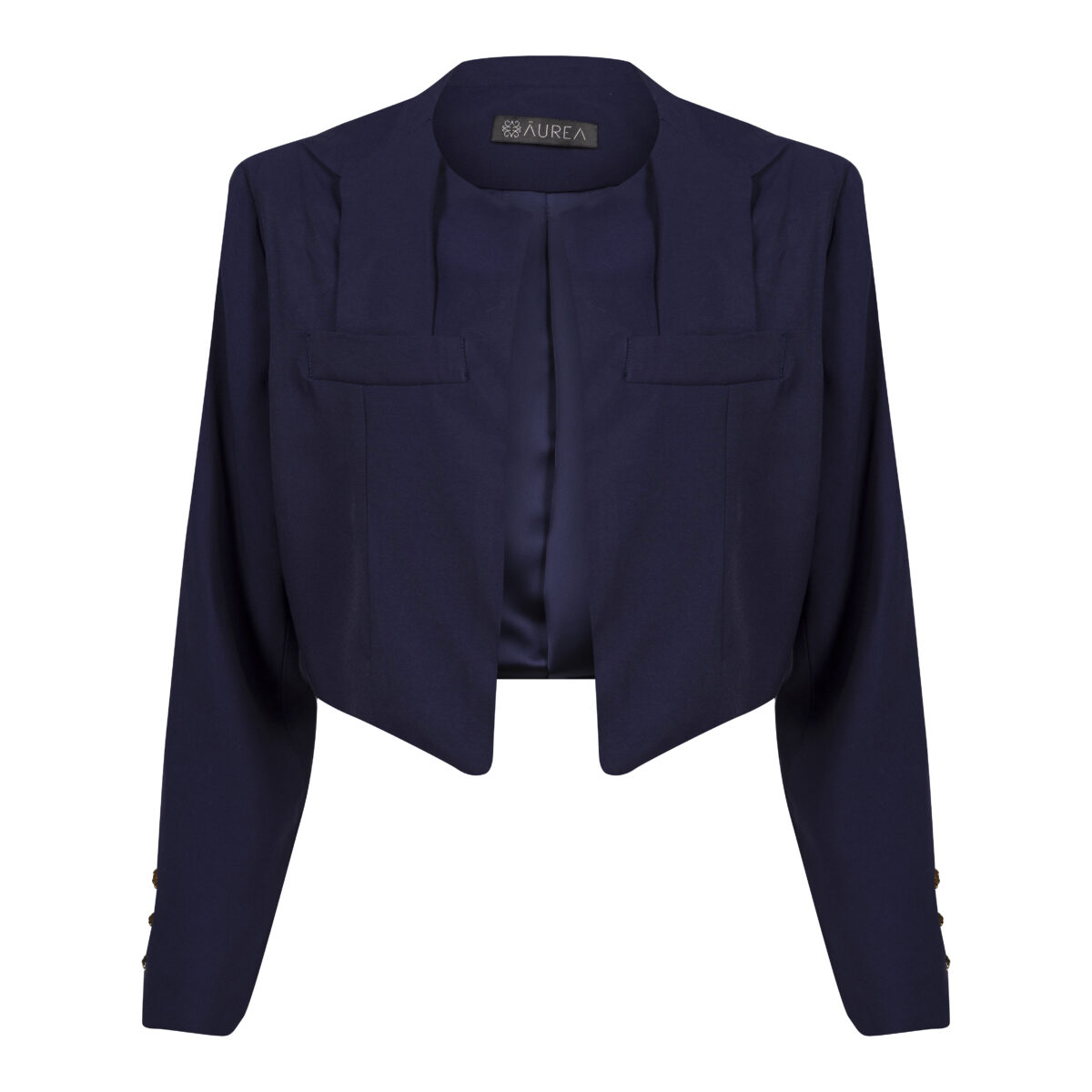Blazer Curto Alfaiataria Essenziale Azul Marinho