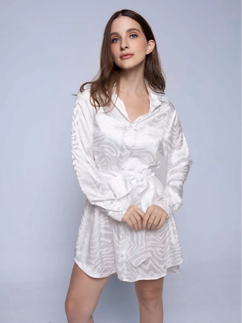 Chemise Acetinada Savana Branco