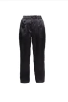 Conjunto Blusa & Calça Acetinada Transpasse Áurea Preta