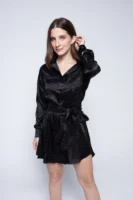 Chemise Acetinada Savana Preto