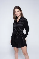Chemise Acetinada Savana Preto