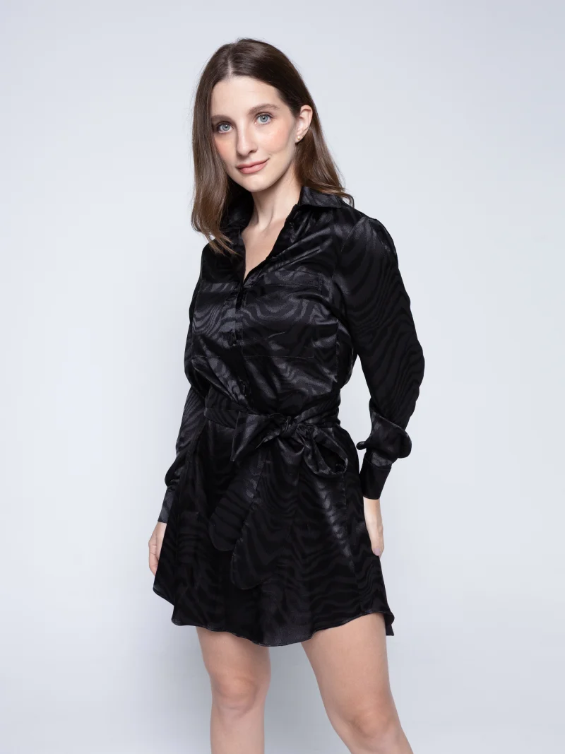 Chemise Acetinada Savana Preto