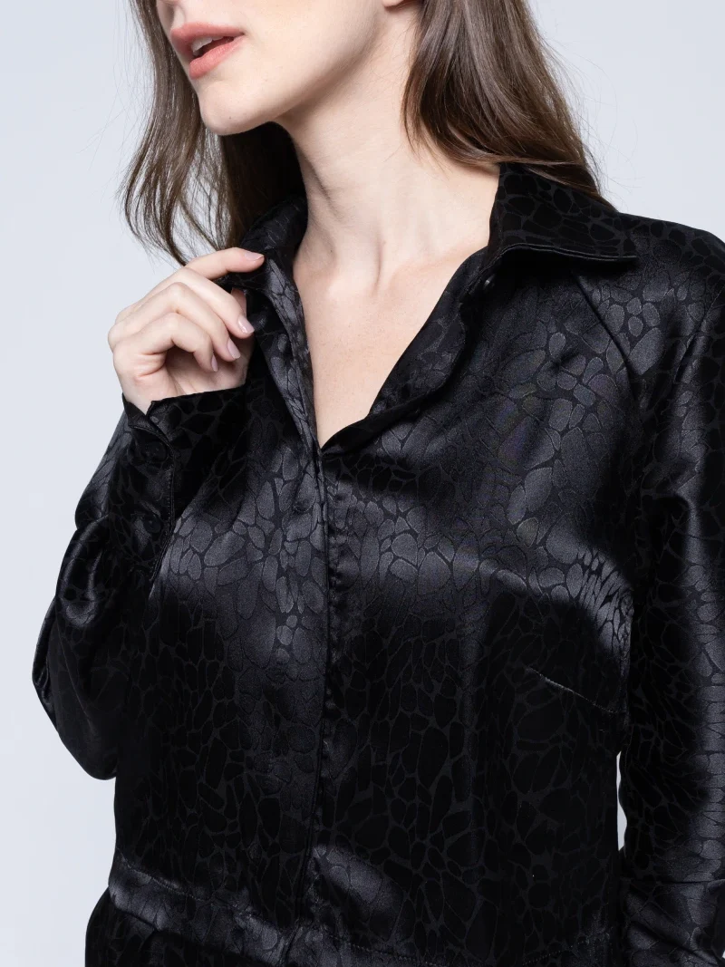 Camisa Acetinada Jacquard